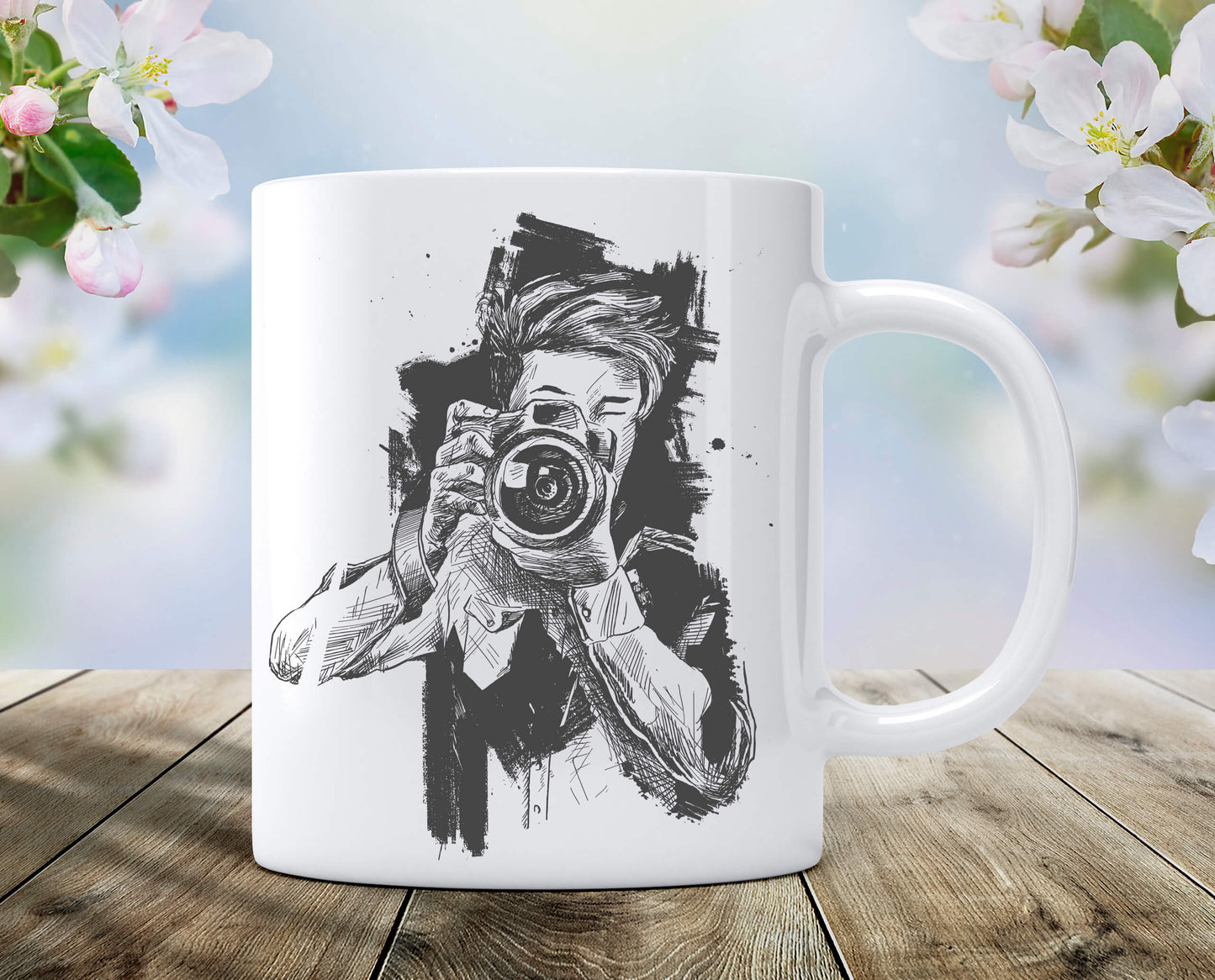 FOTOGRAF - biely keramický hrnček