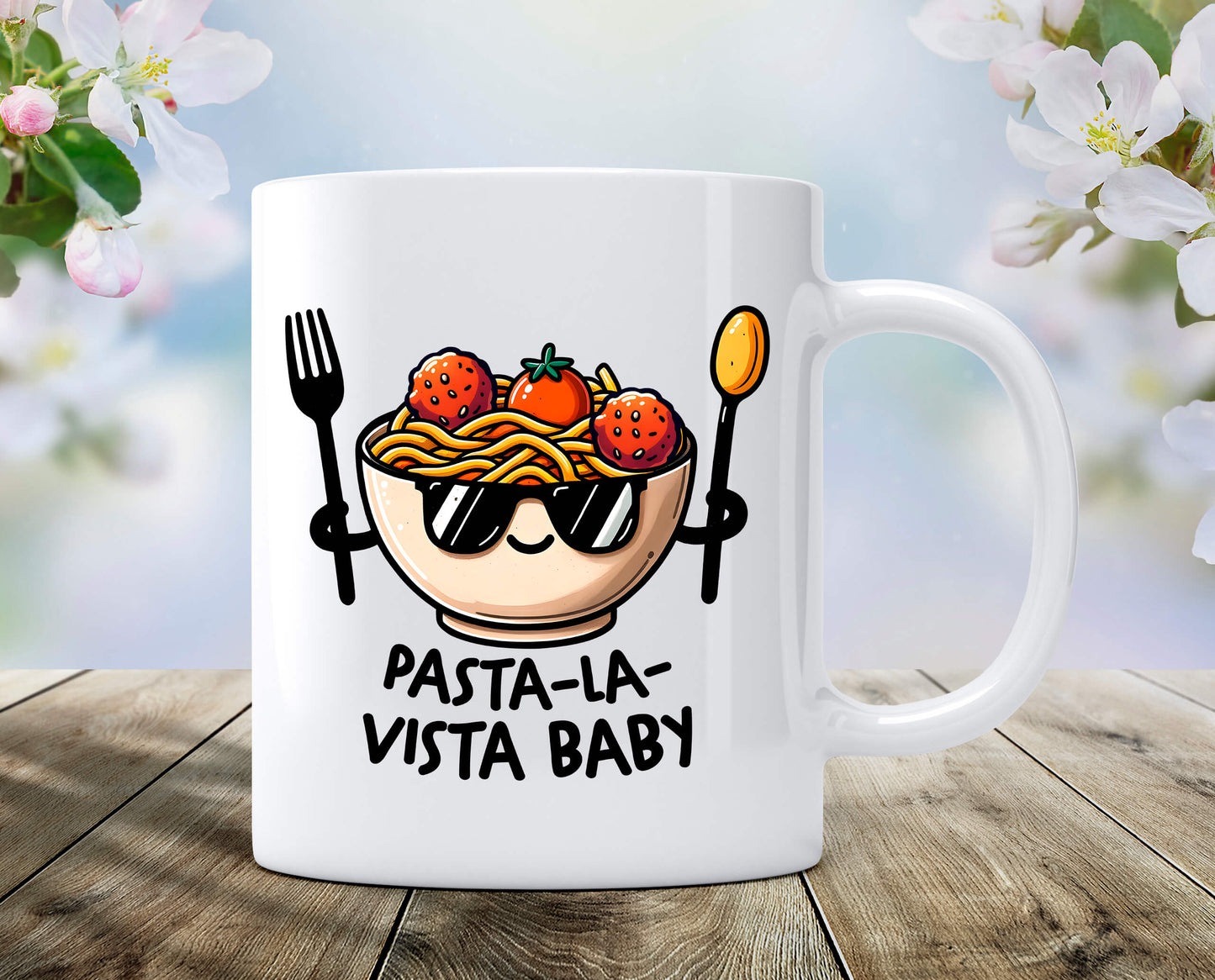 PASTA LA VISTA - biely keramický hrnček